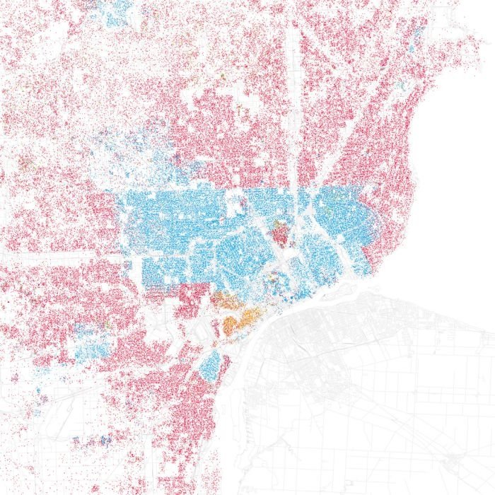 Race and ethnicity of US cities by Eric Fischer