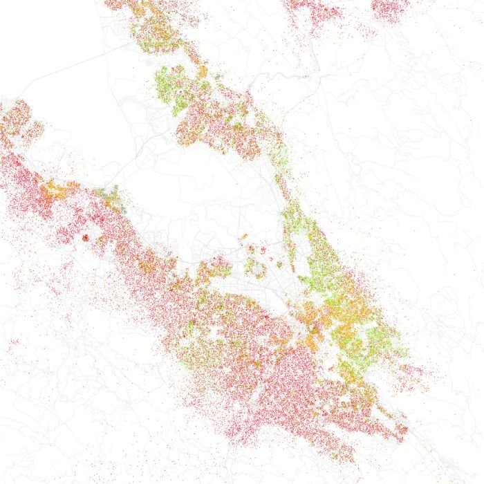 Race and ethnicity of US cities by Eric Fischer