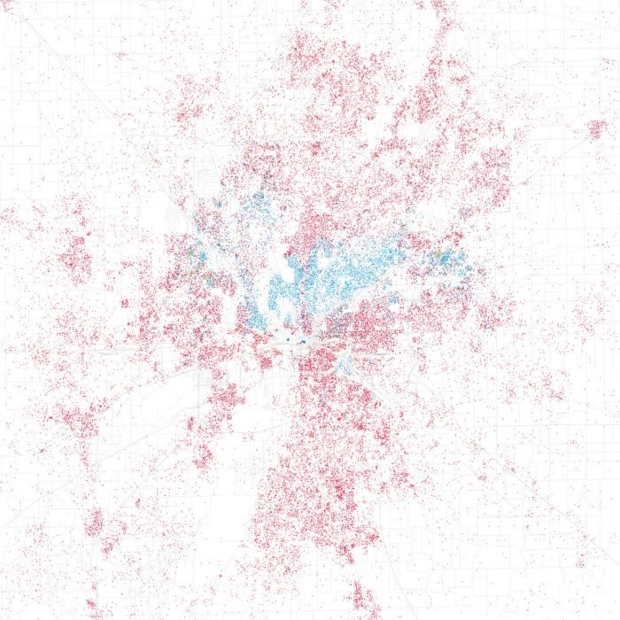 Race and ethnicity of US cities by Eric Fischer