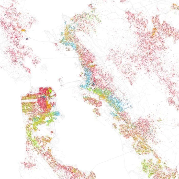 Race and ethnicity of US cities by Eric Fischer