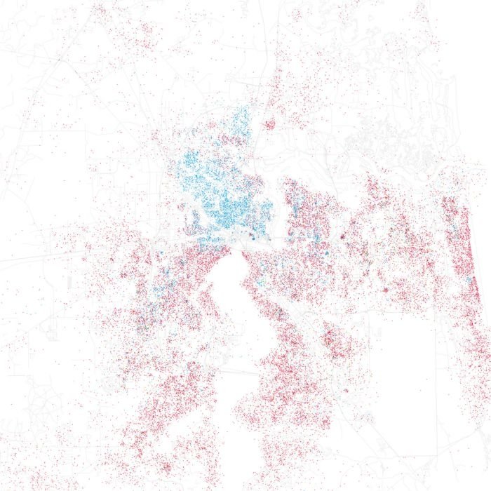 Race and ethnicity of US cities by Eric Fischer