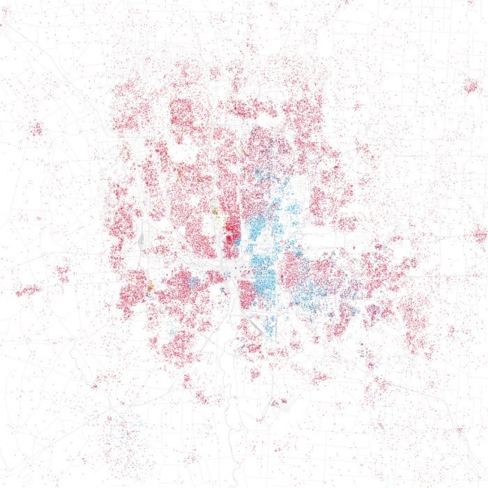 Race and ethnicity of US cities by Eric Fischer