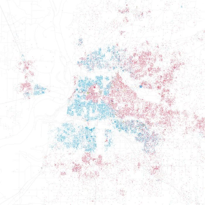 Race and ethnicity of US cities by Eric Fischer