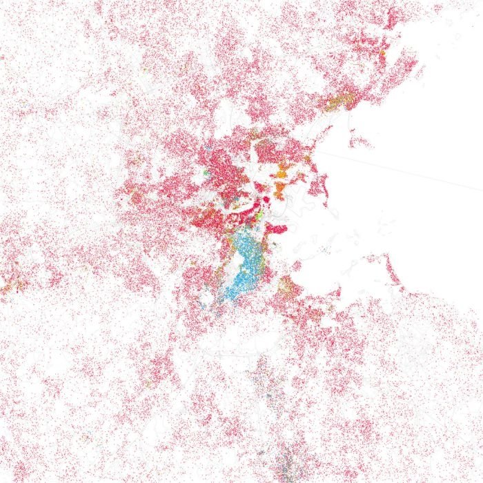 Race and ethnicity of US cities by Eric Fischer