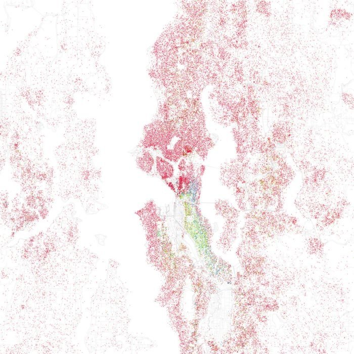 Race and ethnicity of US cities by Eric Fischer