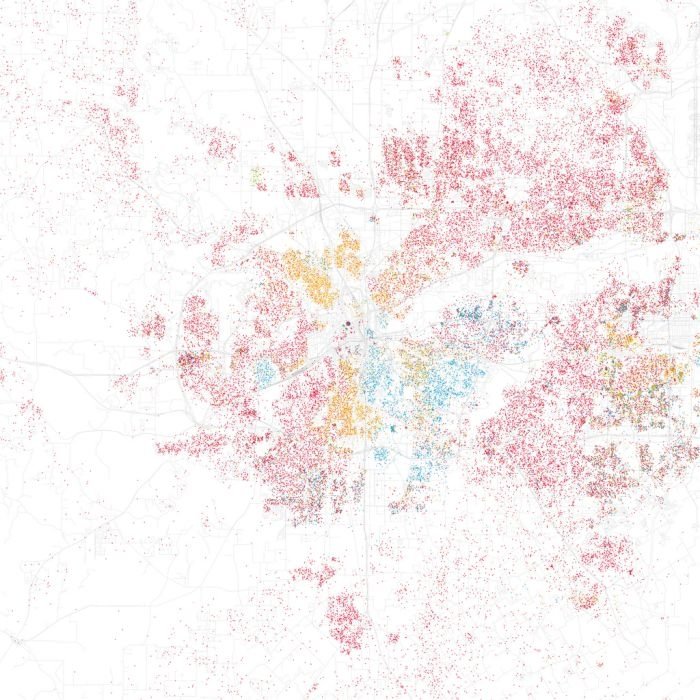 Race and ethnicity of US cities by Eric Fischer