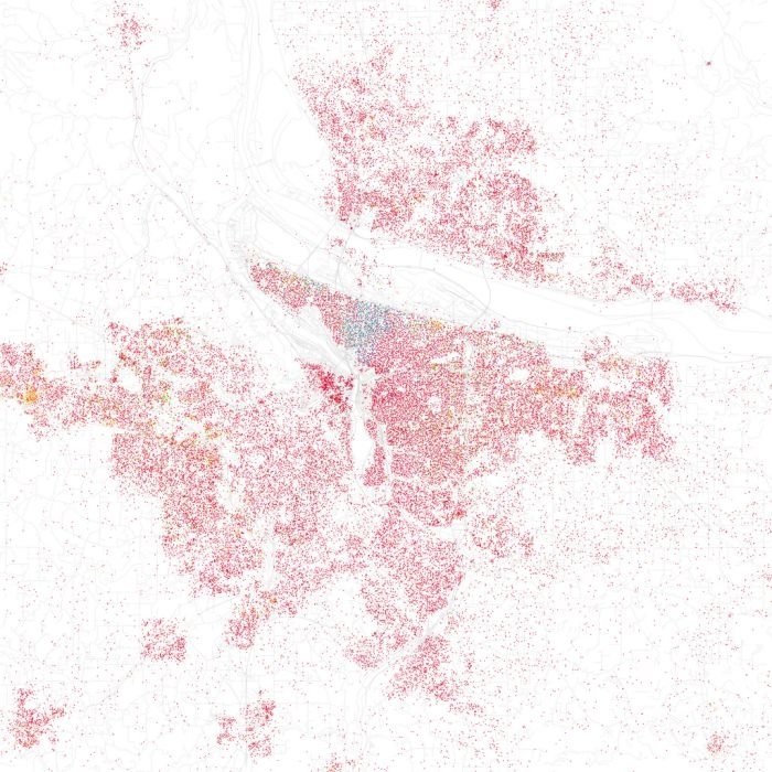 Race and ethnicity of US cities by Eric Fischer