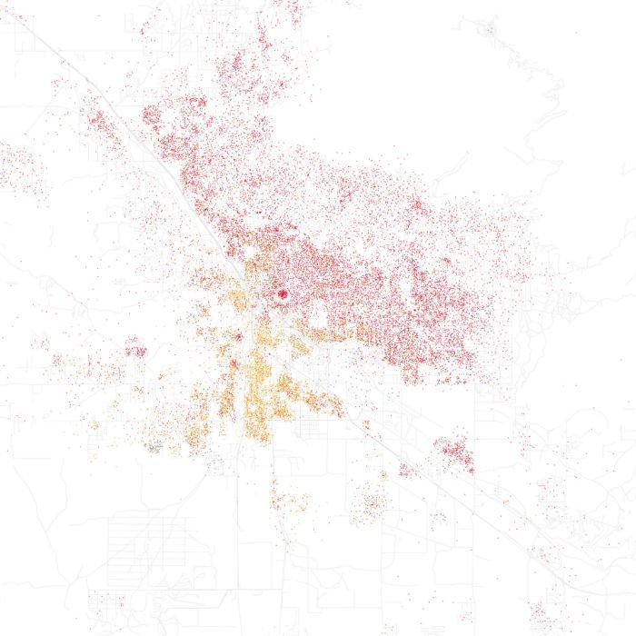 Race and ethnicity of US cities by Eric Fischer