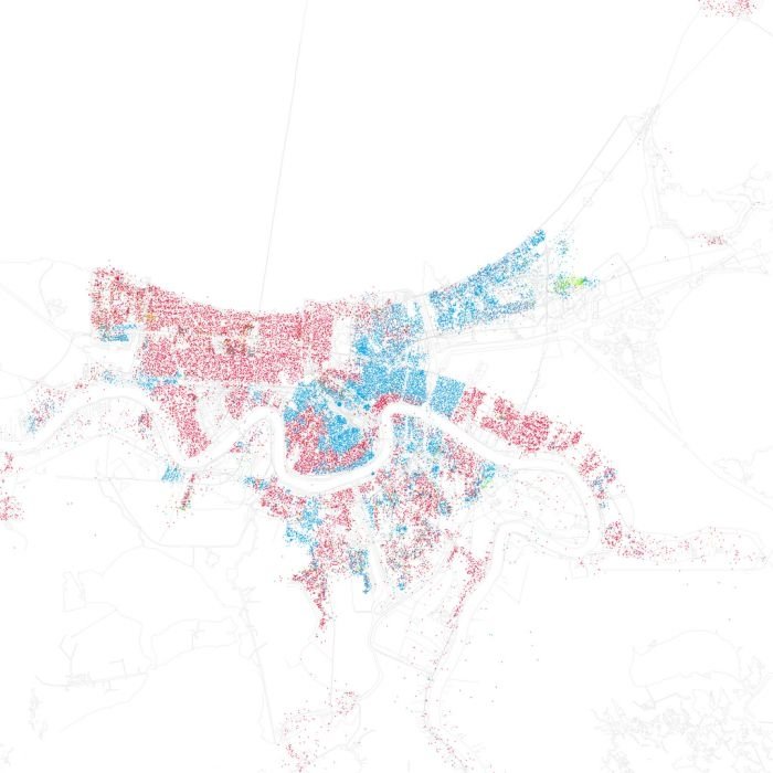 Race and ethnicity of US cities by Eric Fischer