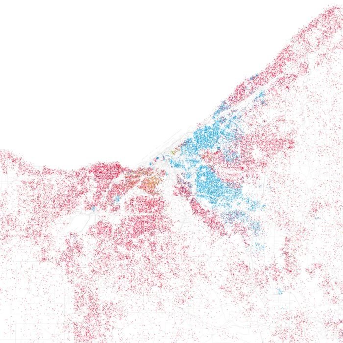 Race and ethnicity of US cities by Eric Fischer