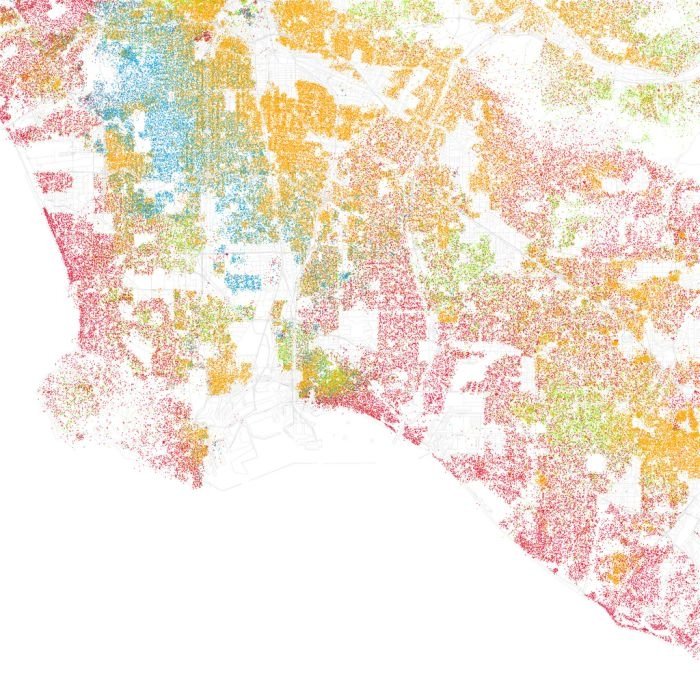 Race and ethnicity of US cities by Eric Fischer