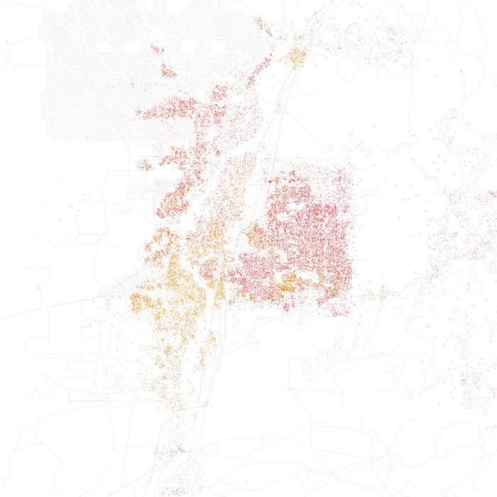 Race and ethnicity of US cities by Eric Fischer