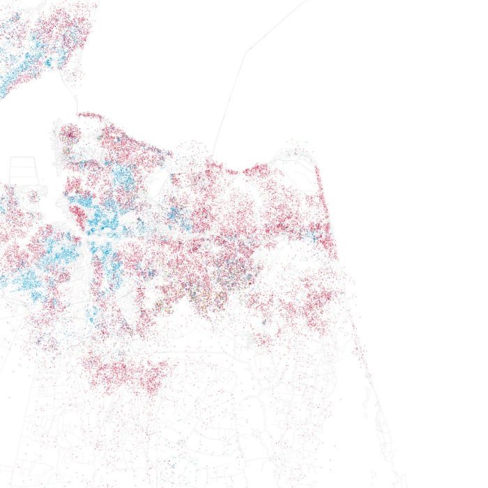 Race and ethnicity of US cities by Eric Fischer