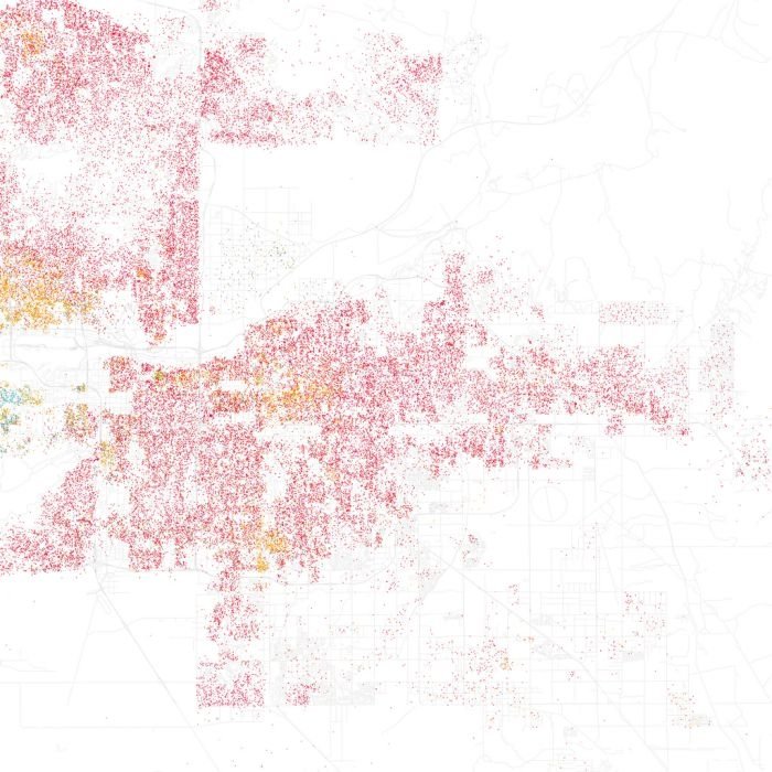 Race and ethnicity of US cities by Eric Fischer