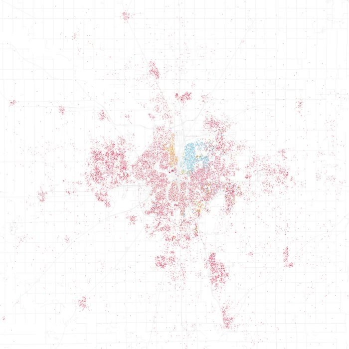 Race and ethnicity of US cities by Eric Fischer