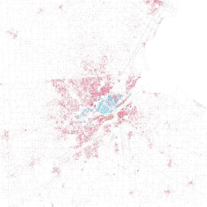 Race and ethnicity of US cities by Eric Fischer