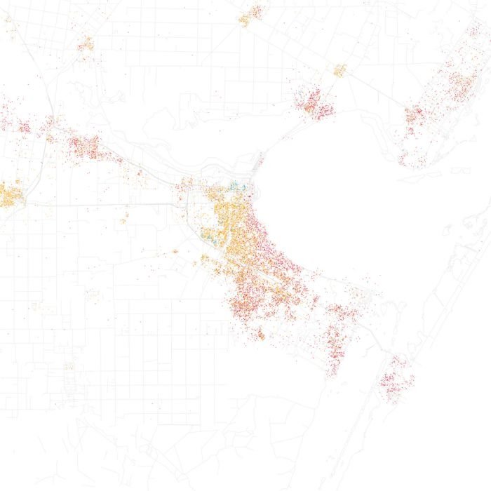 Race and ethnicity of US cities by Eric Fischer