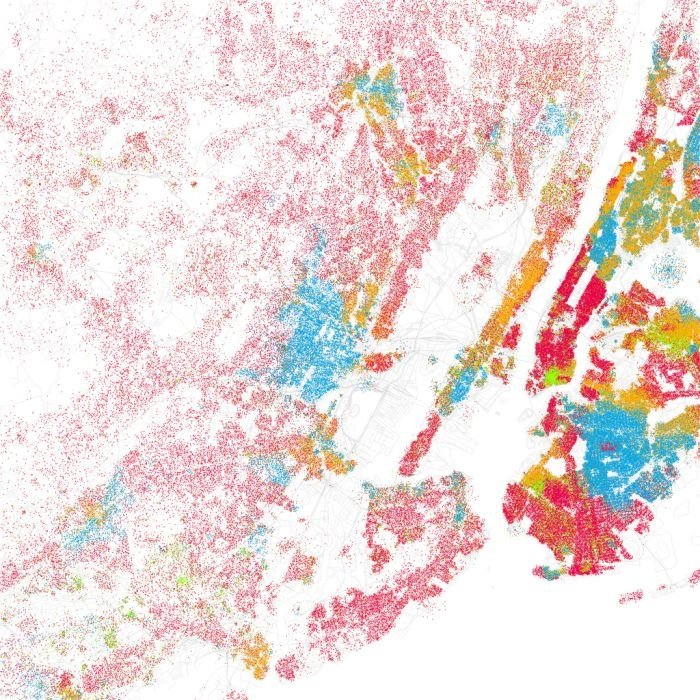 Race and ethnicity of US cities by Eric Fischer