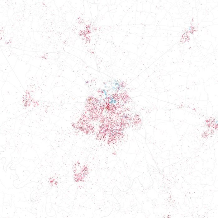 Race and ethnicity of US cities by Eric Fischer