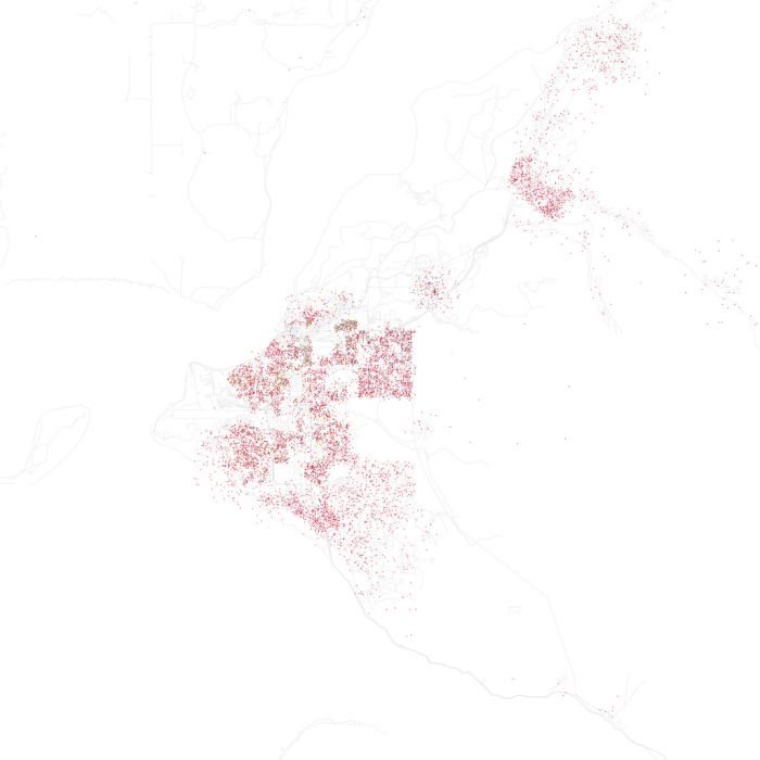 Race and ethnicity of US cities by Eric Fischer