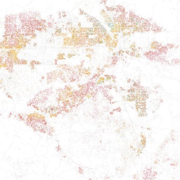 Race and ethnicity of US cities by Eric Fischer