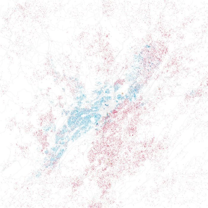 Race and ethnicity of US cities by Eric Fischer