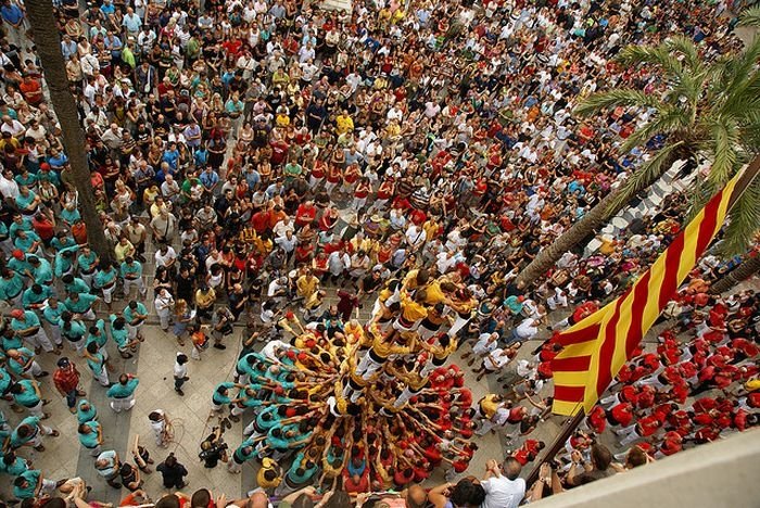 Castell, human tower, Catalonia, Spain