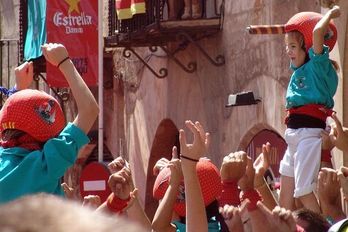 Castell, human tower, Catalonia, Spain