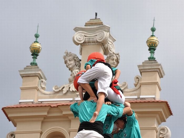 Castell, human tower, Catalonia, Spain