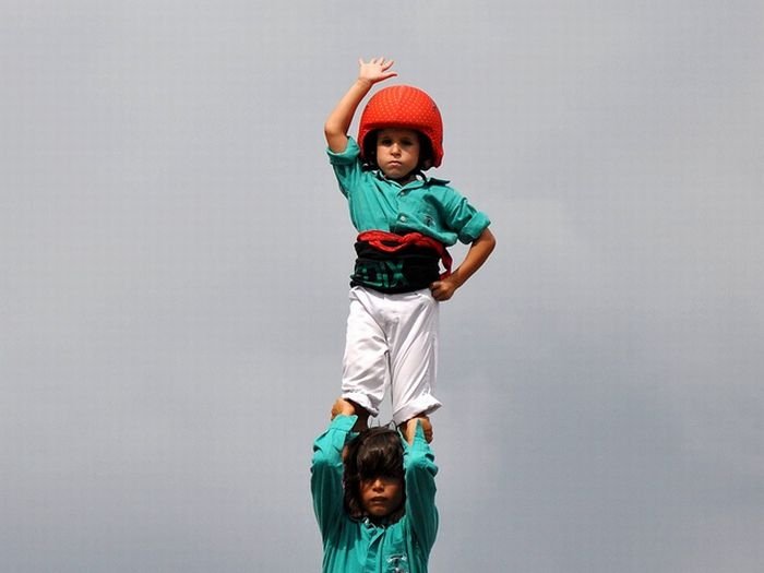 Castell, human tower, Catalonia, Spain