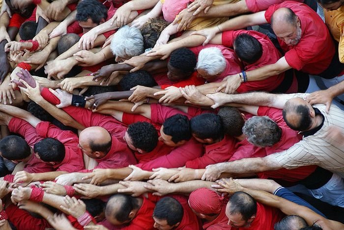 Castell, human tower, Catalonia, Spain