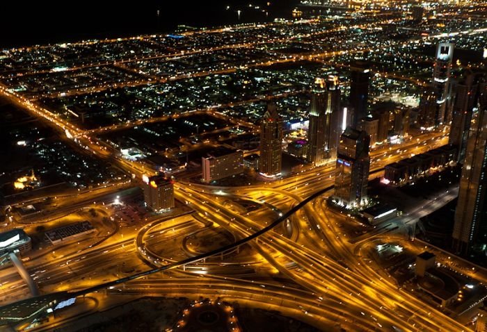 Dubai at night, United Arab Emirates