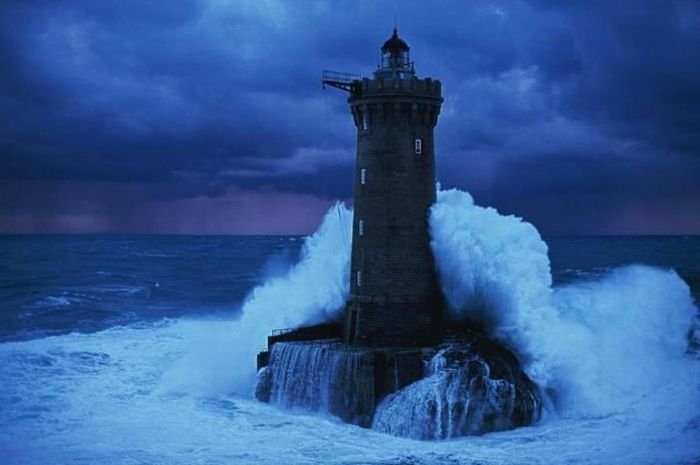 Lighthouse in the storm, France