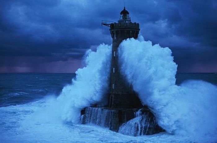 Lighthouse in the storm, France