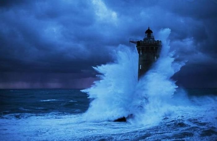 Lighthouse in the storm, France