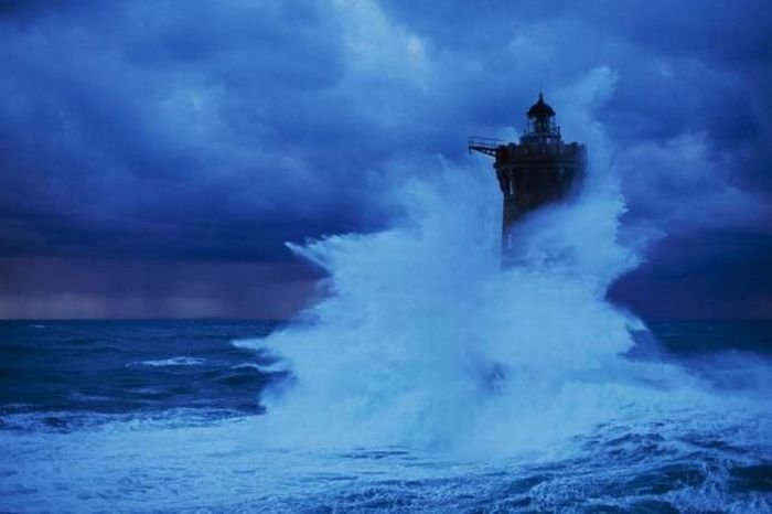 Lighthouse in the storm, France