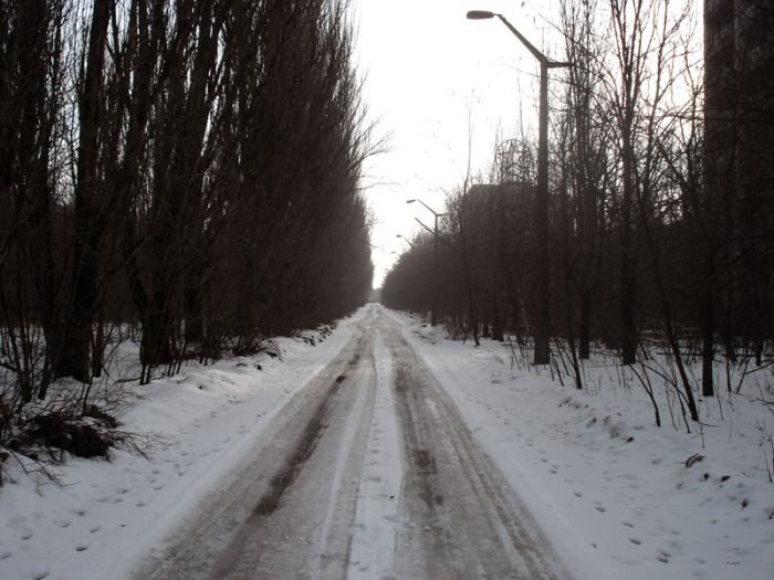 Chernobyl in winter, Pripyat, Kiev Oblast, Ukraine