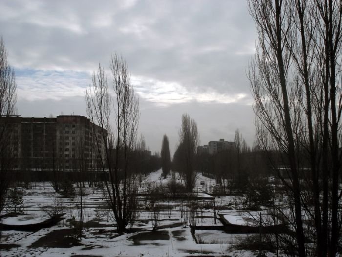 Chernobyl in winter, Pripyat, Kiev Oblast, Ukraine