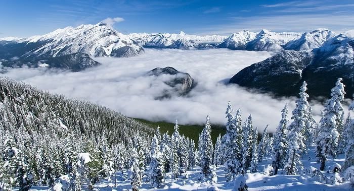 mountains in winter