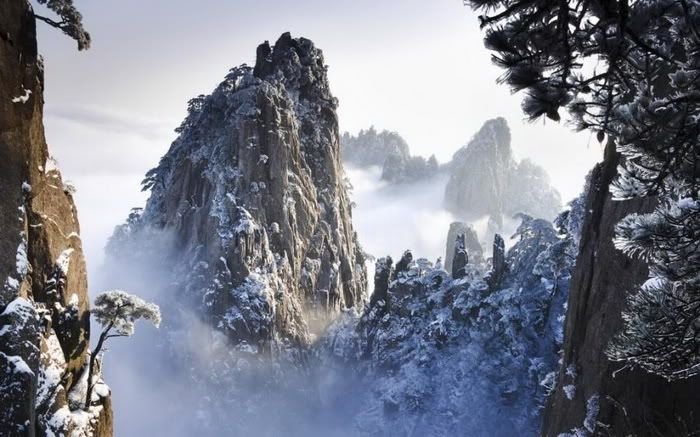 mountains in winter