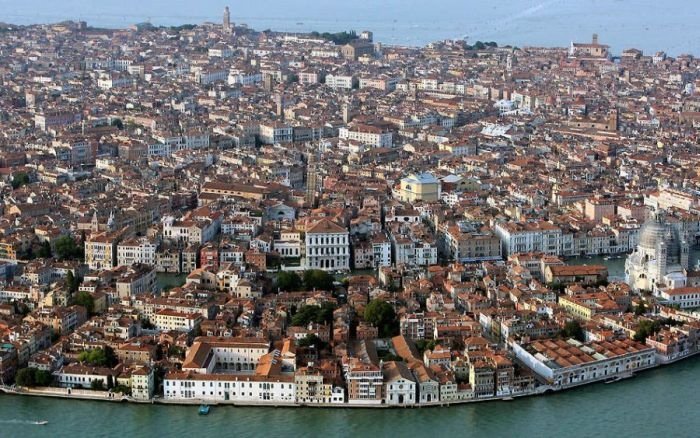 Bird's-eye view of Venice, Italy