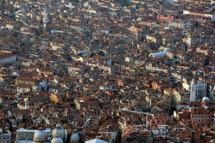 Bird's-eye view of Venice, Italy