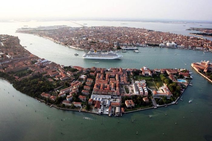 Bird's-eye view of Venice, Italy