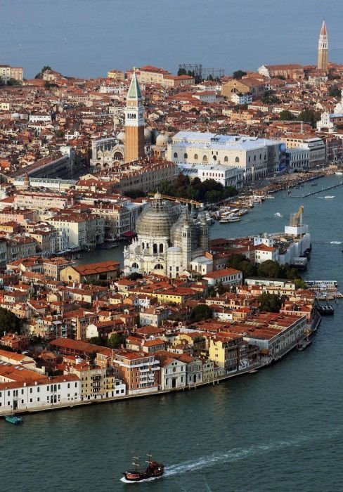 Bird's-eye view of Venice, Italy