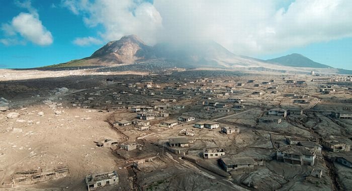 Photos of exclusion zone, Montserrat, Leeward Islands, Caribbean Sea