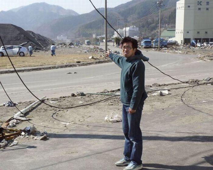 Toya Chiba, reporter survived the tsunami, Kamaishi port, Japan