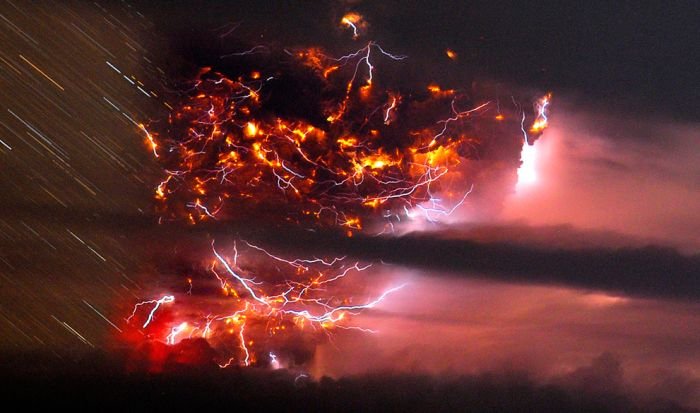 Puyehue volcano eruption, Andes, Chile