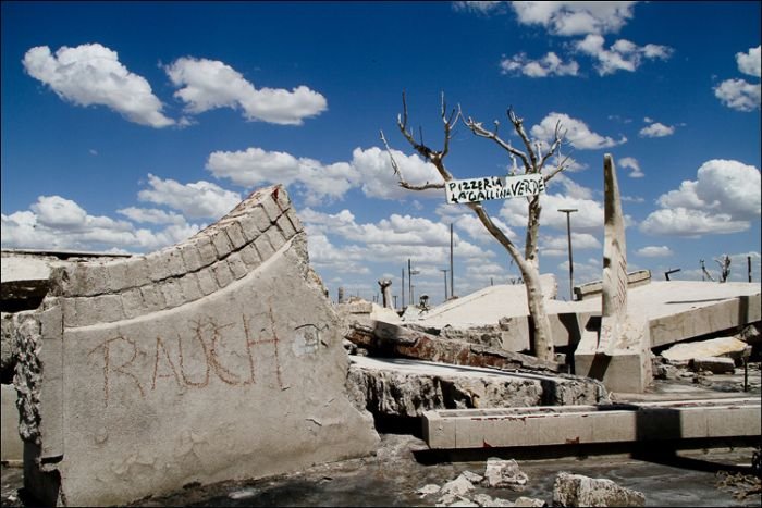 Pablo Novak, alone in the flooded town, Epecuen, Argentina