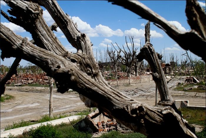 Pablo Novak, alone in the flooded town, Epecuen, Argentina