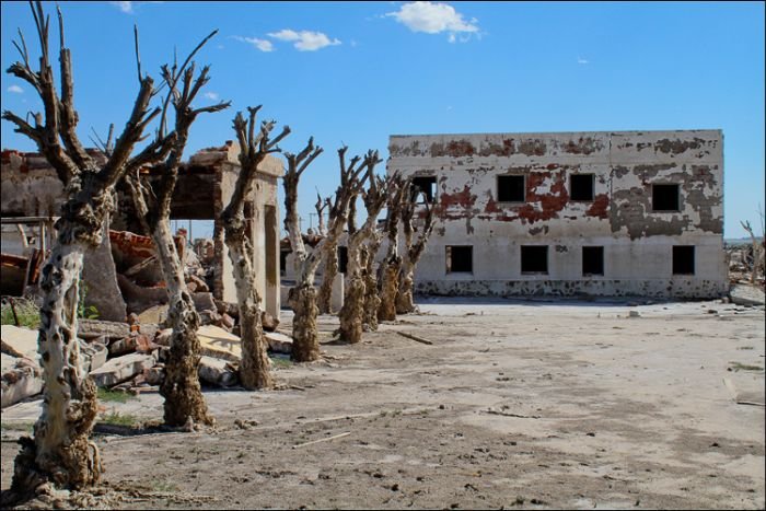 Pablo Novak, alone in the flooded town, Epecuen, Argentina